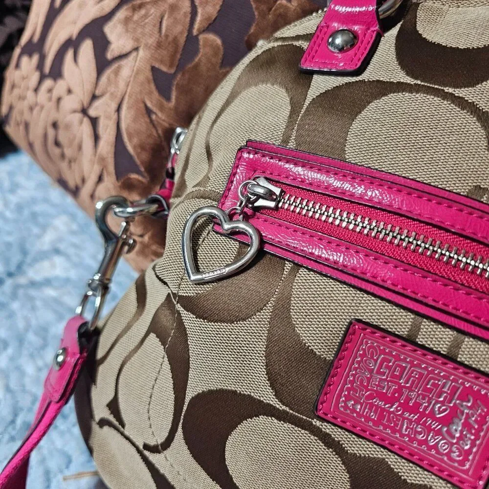 Vintage Coach y2k Poppy Daisy Satchel Purse with Crossbody Strap Bag